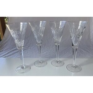 4 Waterford Crystal Millennium Series Champagne Toasting Flute HEALTH- HAPPINESS
